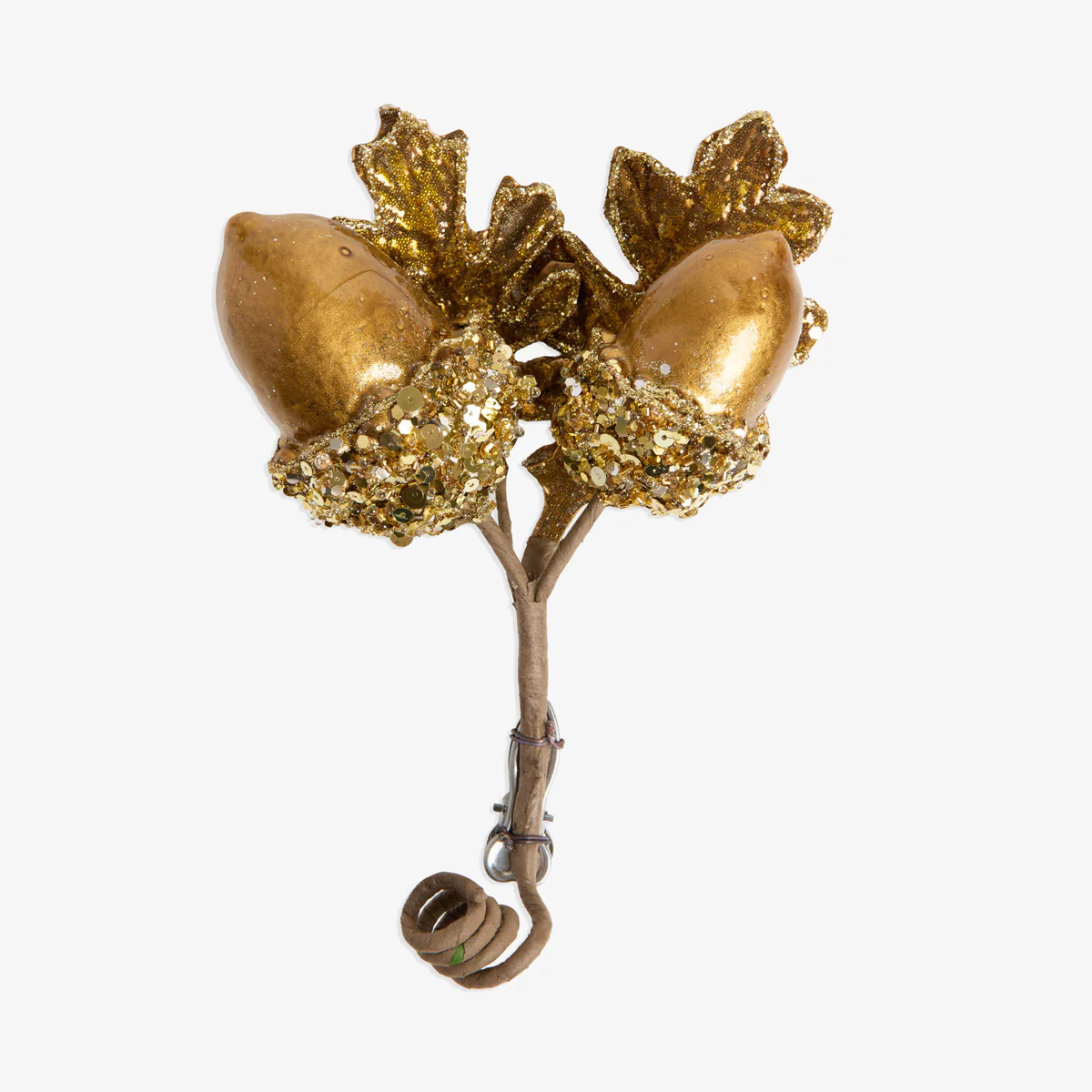 Acorn Ornament With Clip (Gold)