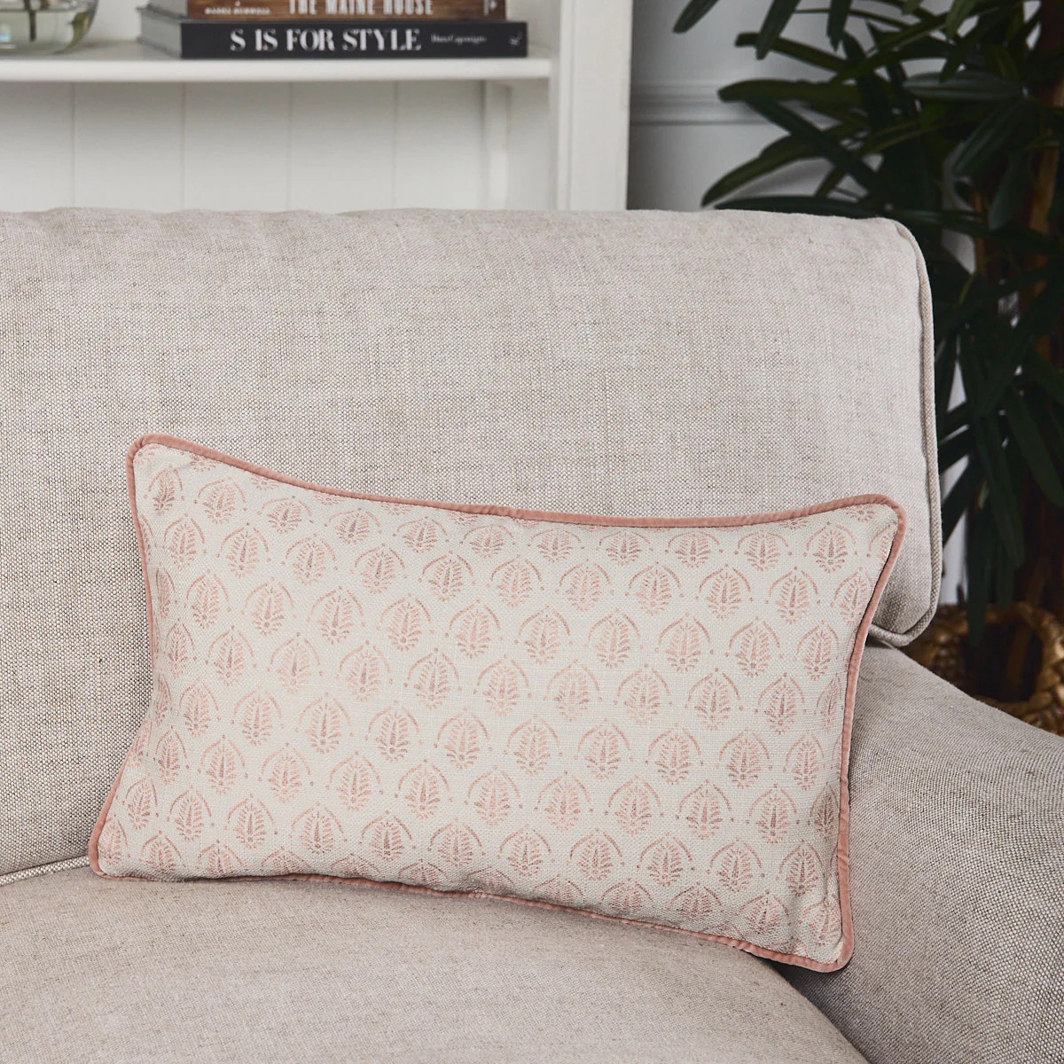 Agave Rectangular Cushion Cover (Blush) - Image 4