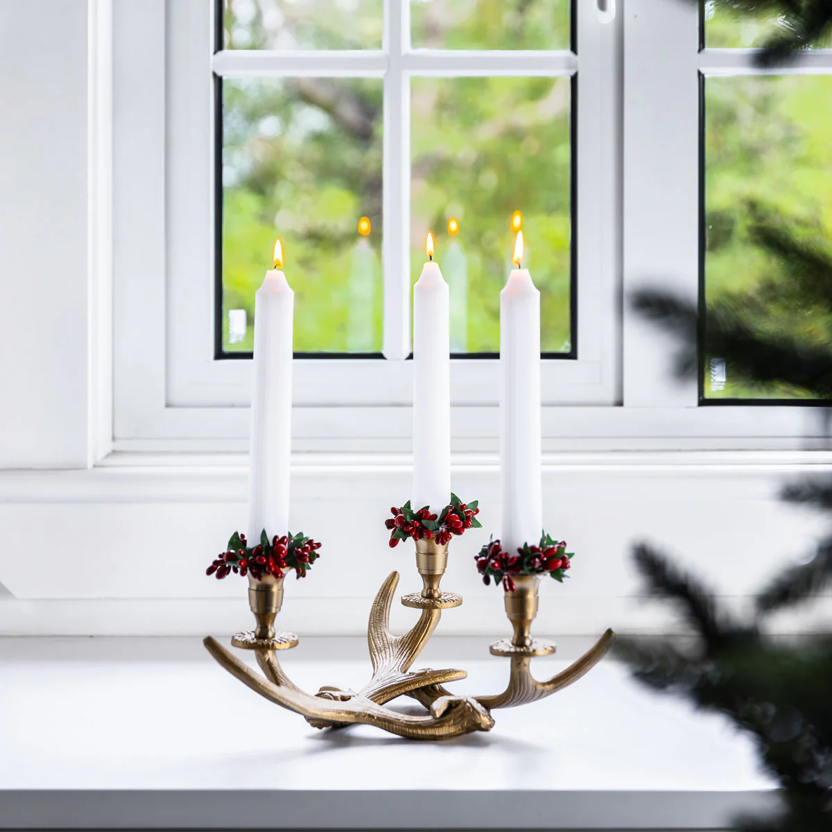 Antler Taper Candle Holder (Gold) - Image 2