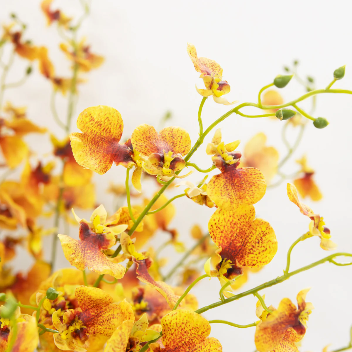 Artificial Orange Dancing Orchid In Glass Bowl (67cm) - Image 3