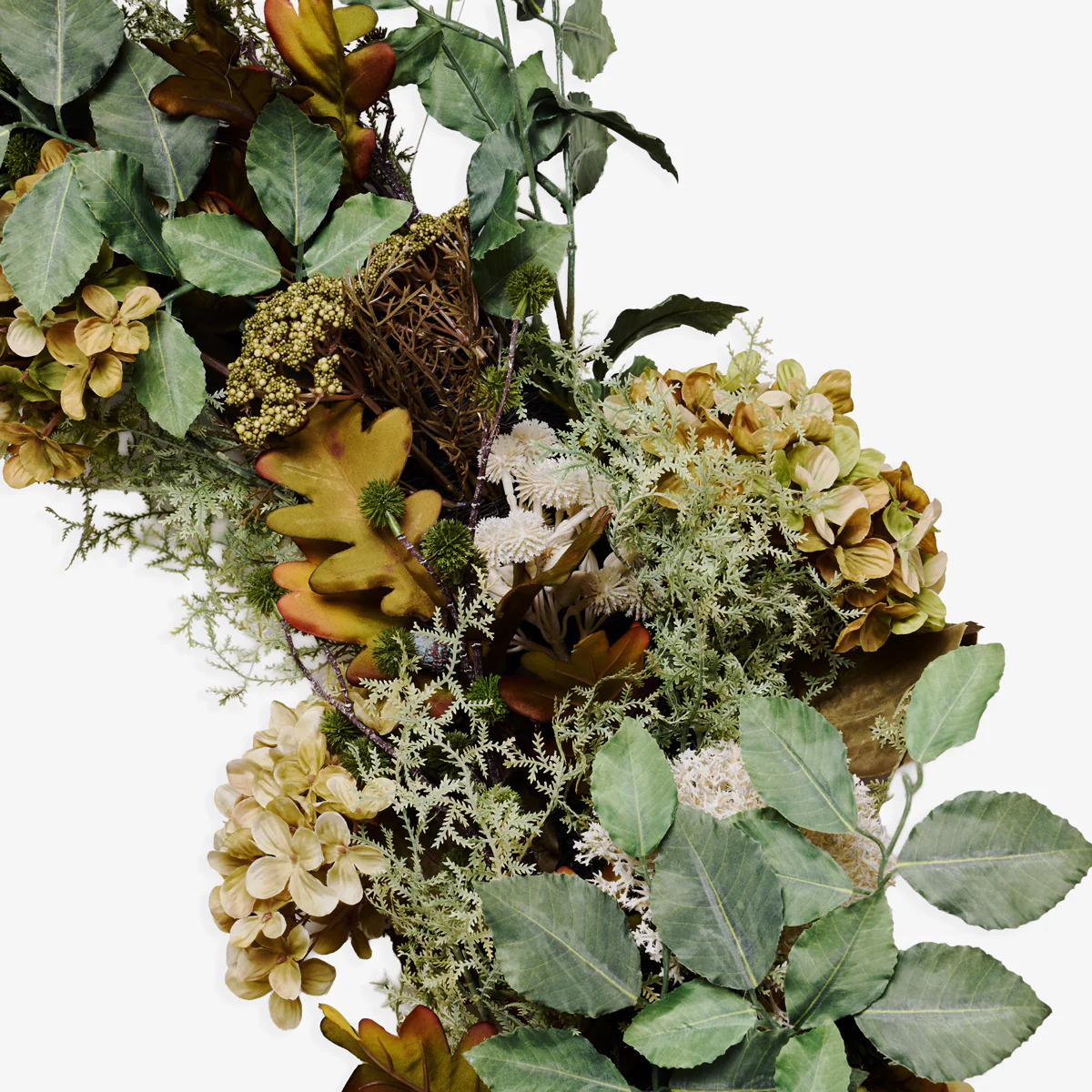 Artificial Green Hydrangea Wreath 109cm - Image 3