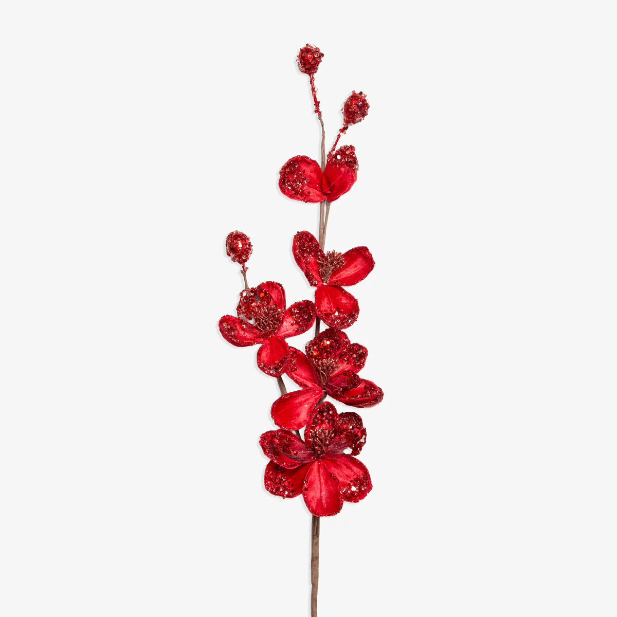 Artificial Magnolia Blossom Spray (Red)