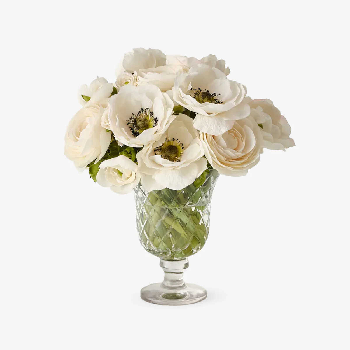 Artificial Ranunculus Anemone In Vase 30cm