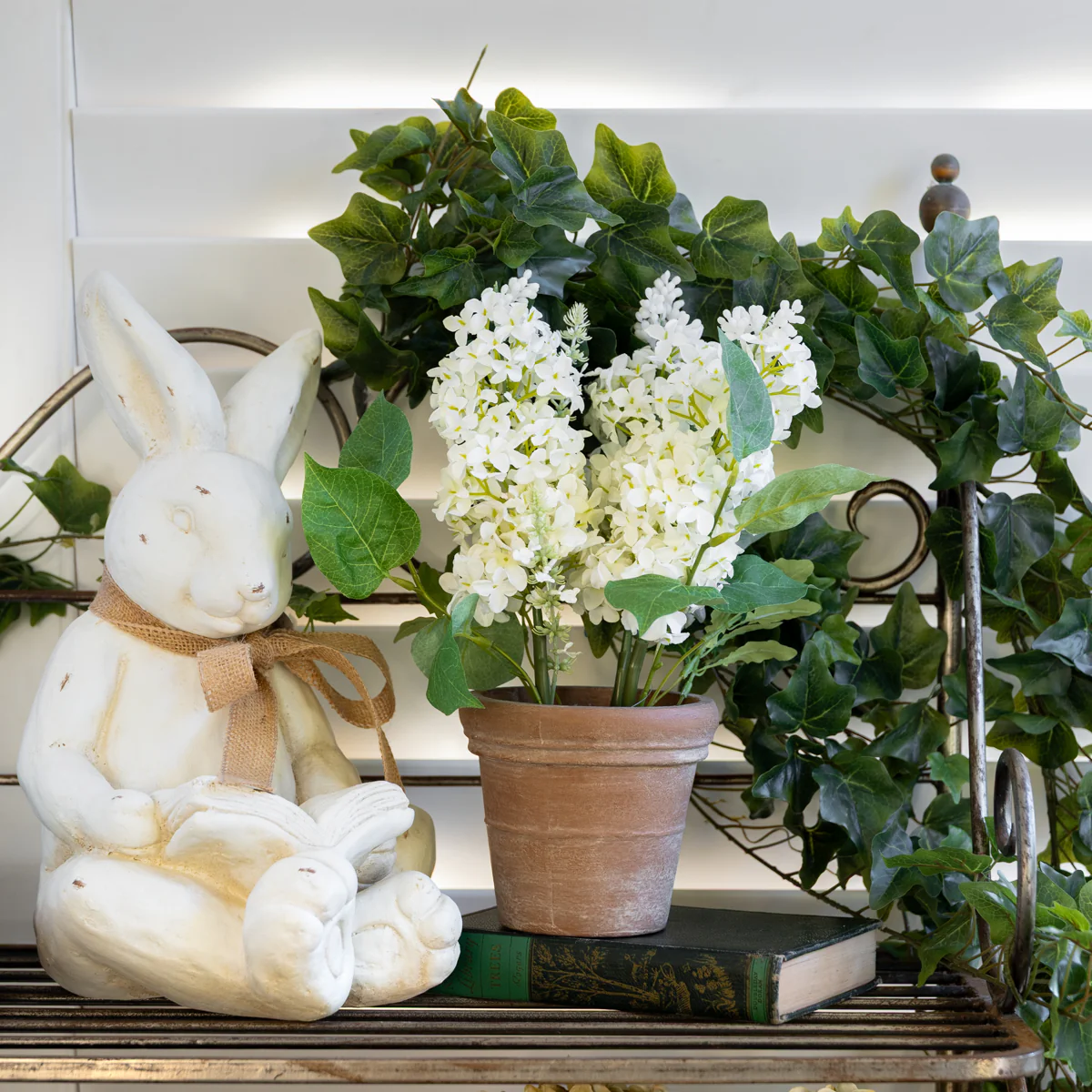 Artificial White Hydrangea in Pot 34cm - Image 2