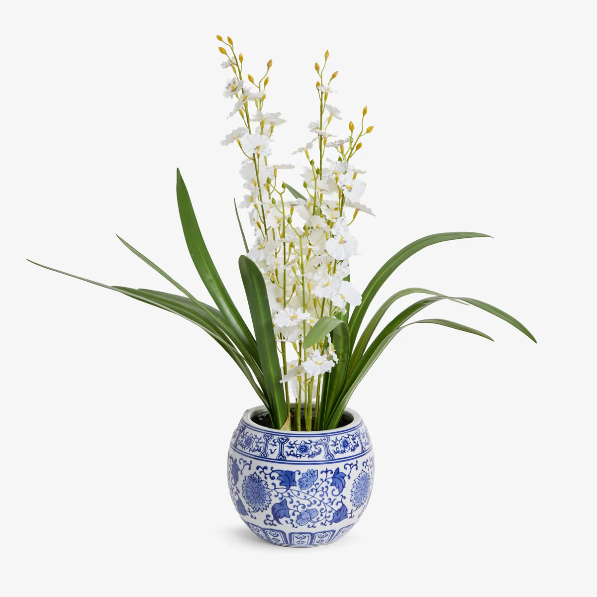 Artificial White Orchid in Pot 56cm