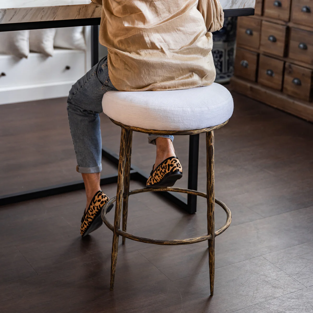 Ashton Counter Stool (Antique Brass) - Image 4