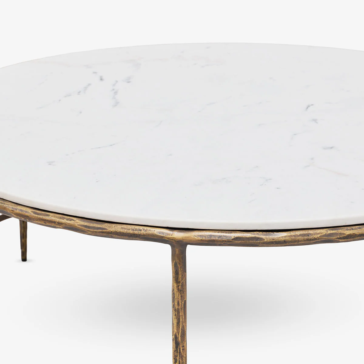 Ashton Marble Round Coffee Table (Antique Brass) - Image 3