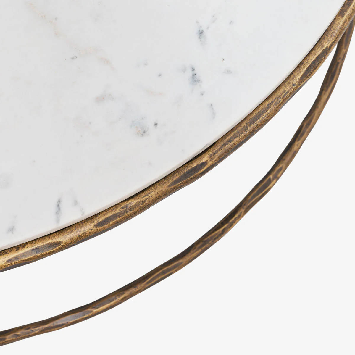 Ashton Marble Round Coffee Table (Antique Brass) - Image 4