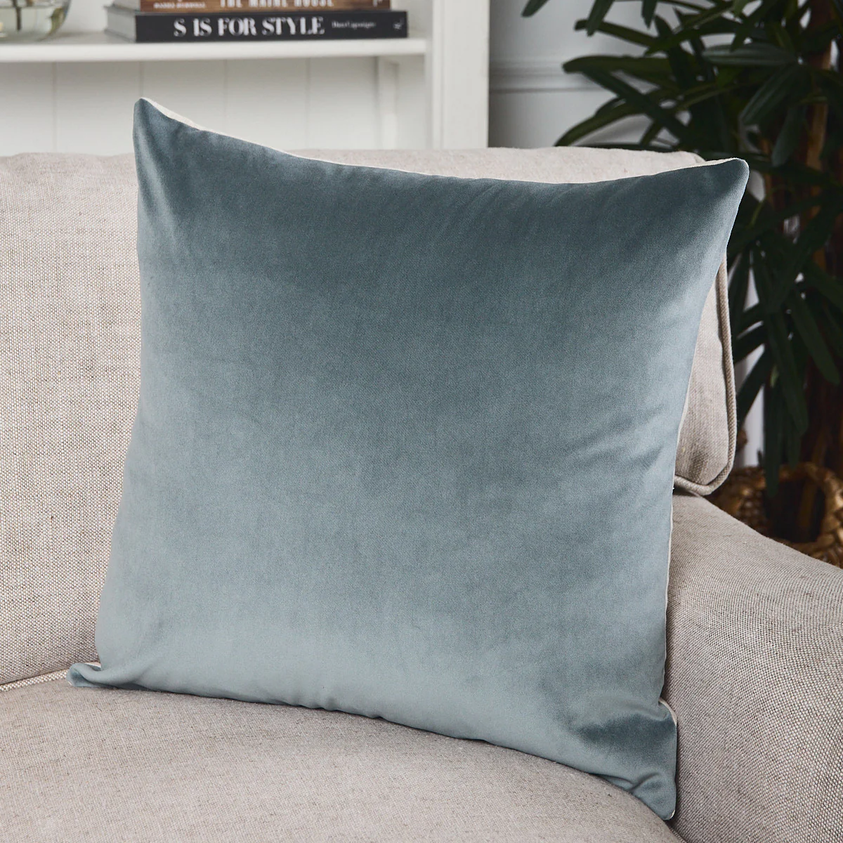 Azure Velvet Cushion Cover - Image 3
