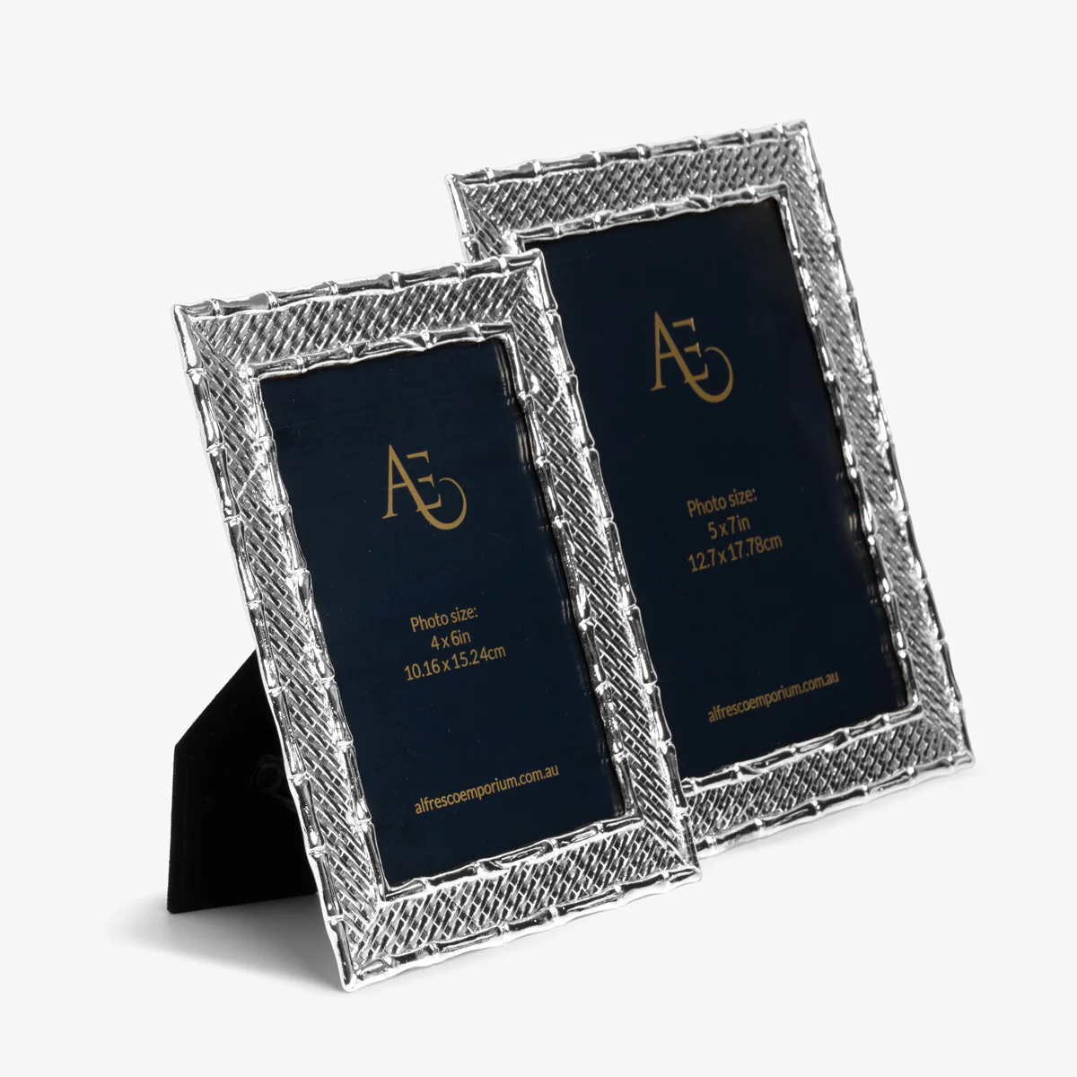 Bamboo Basket Photo Frames (Silver)