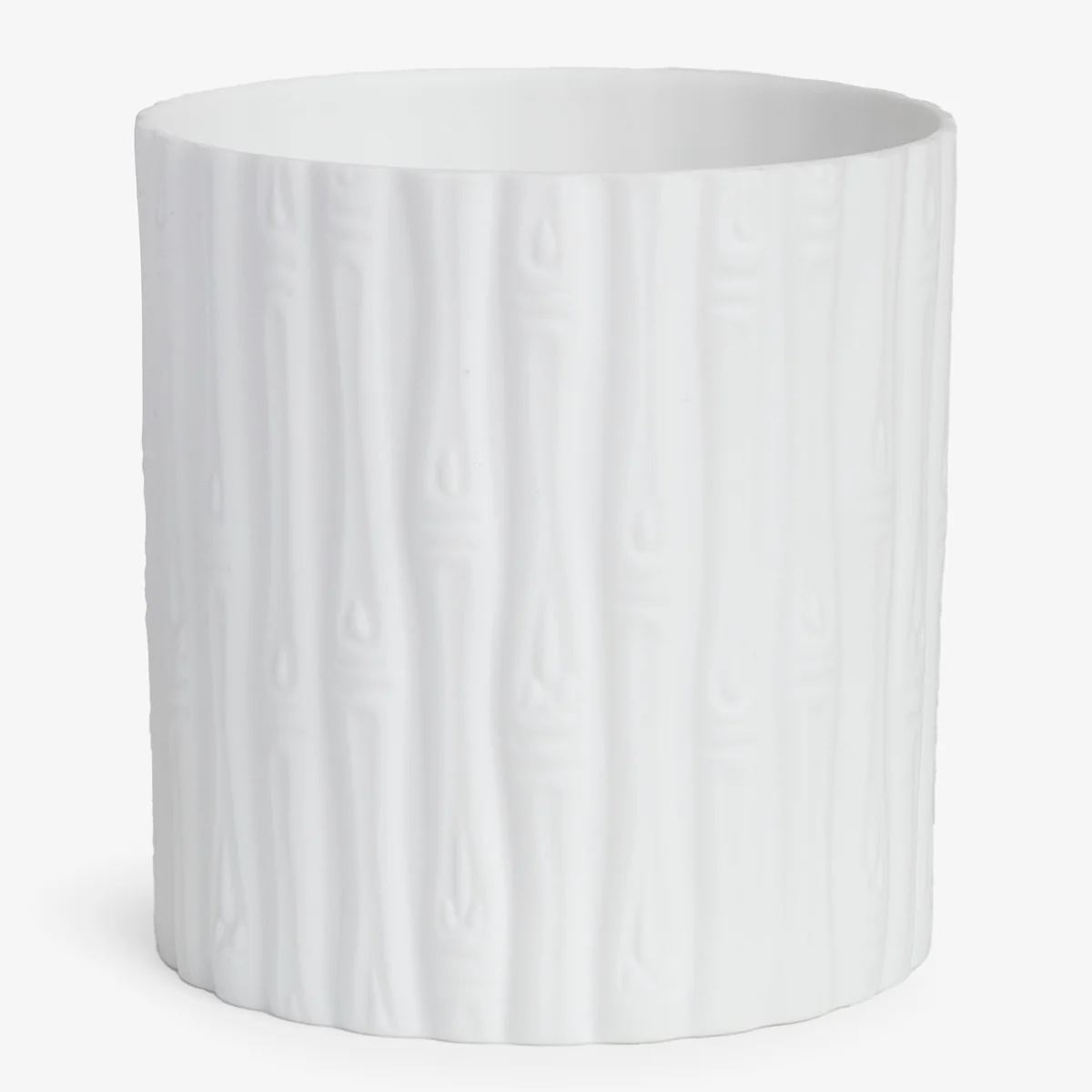 Bamboo White Bisque Candle Holder