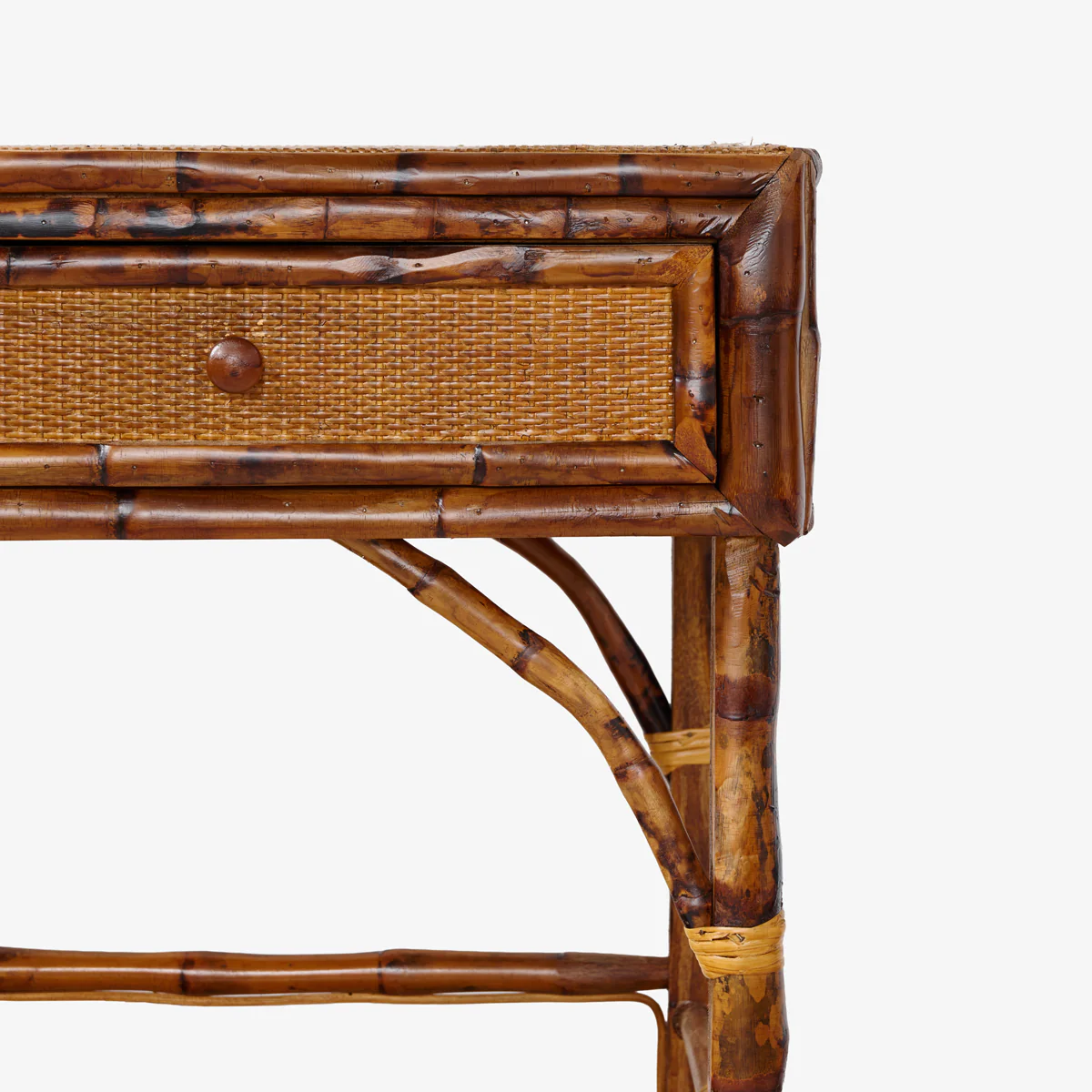 Bamboo Console Table With Three Drawers - Image 4