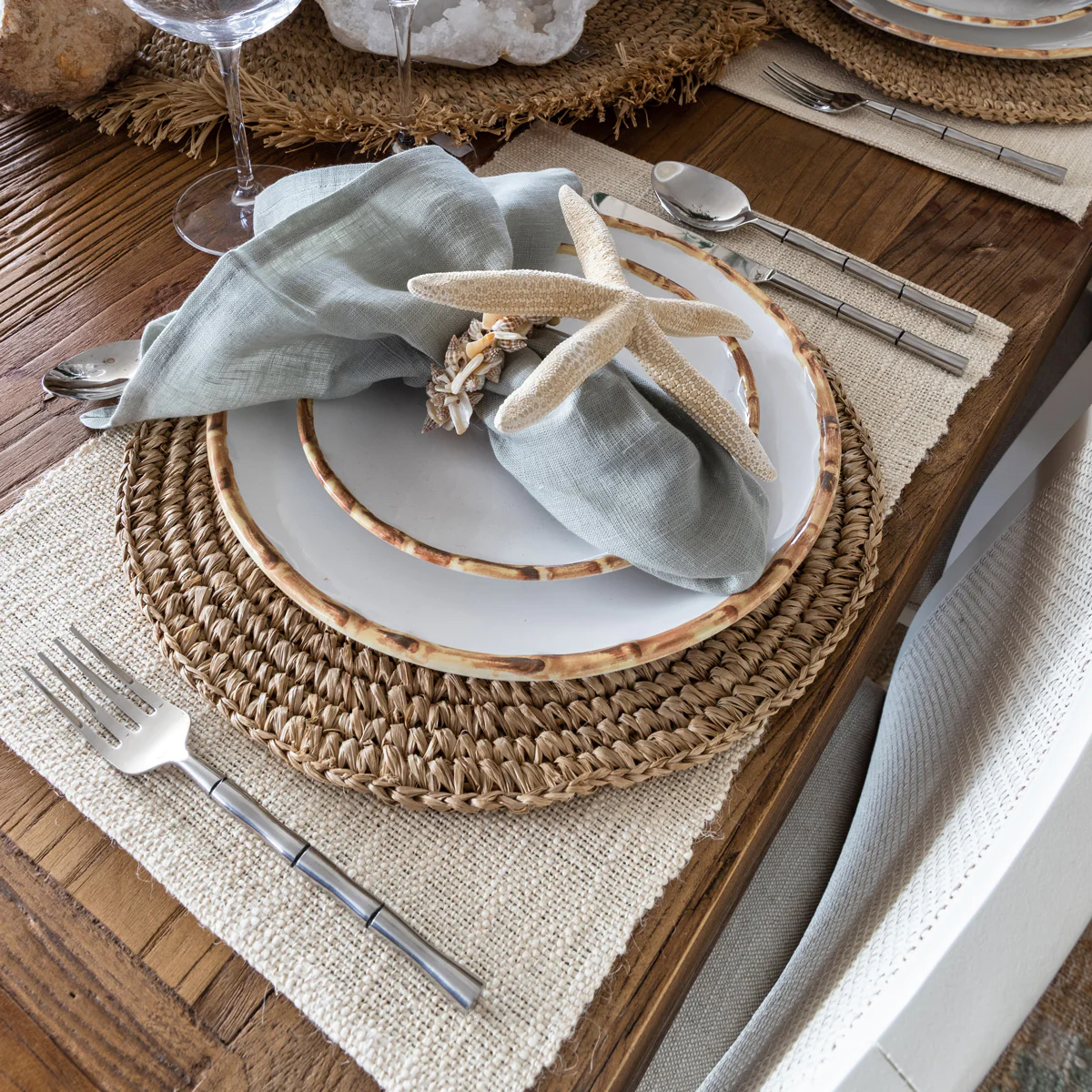 Bamboo Cutlery Dinner Set (Polished Silver) - Image 2
