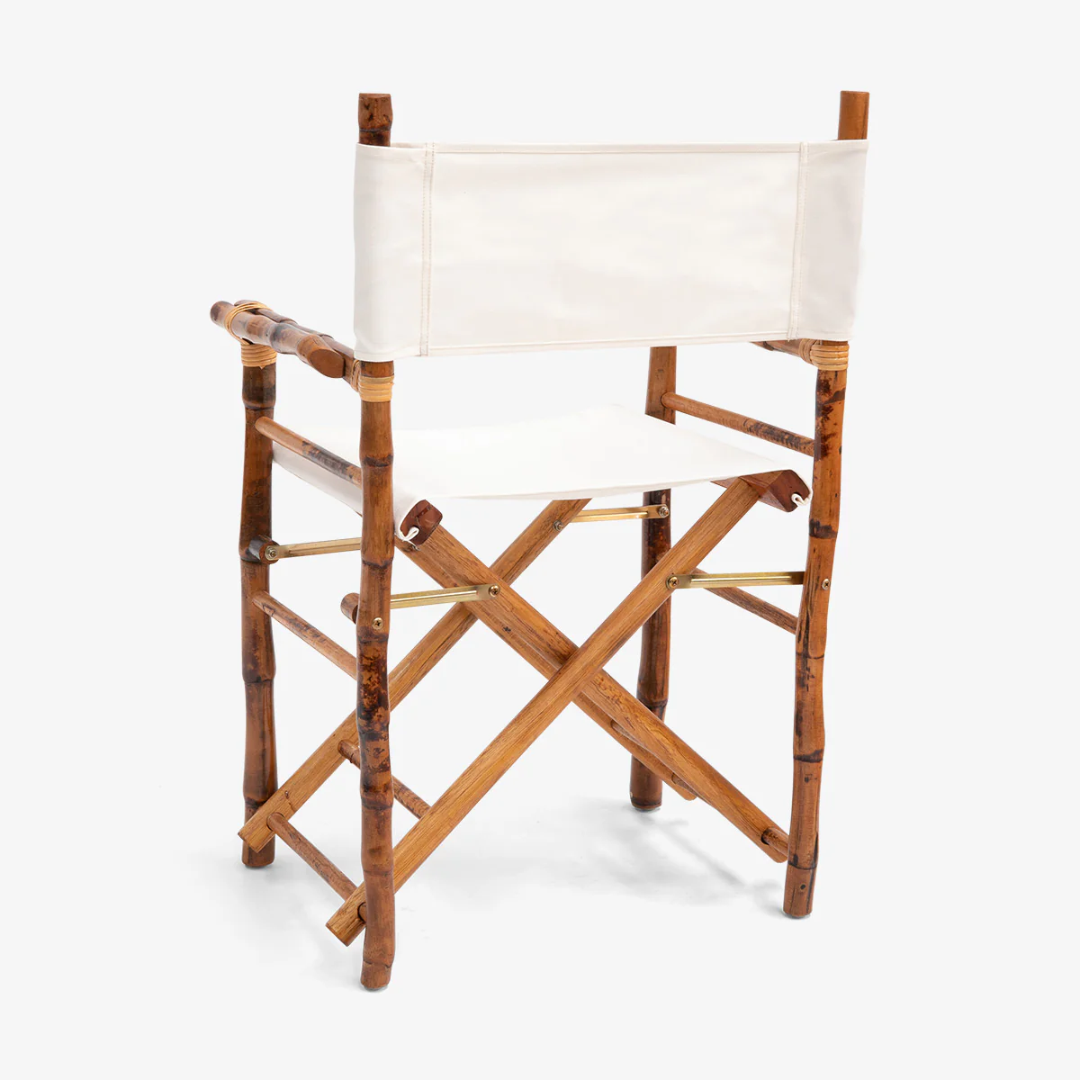 Bamboo Folding Director's Chair (Natural & White) - Image 3
