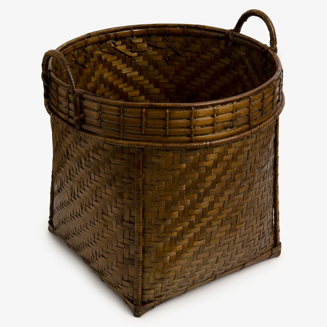 Bamboo & Rattan Laundry Basket Brown