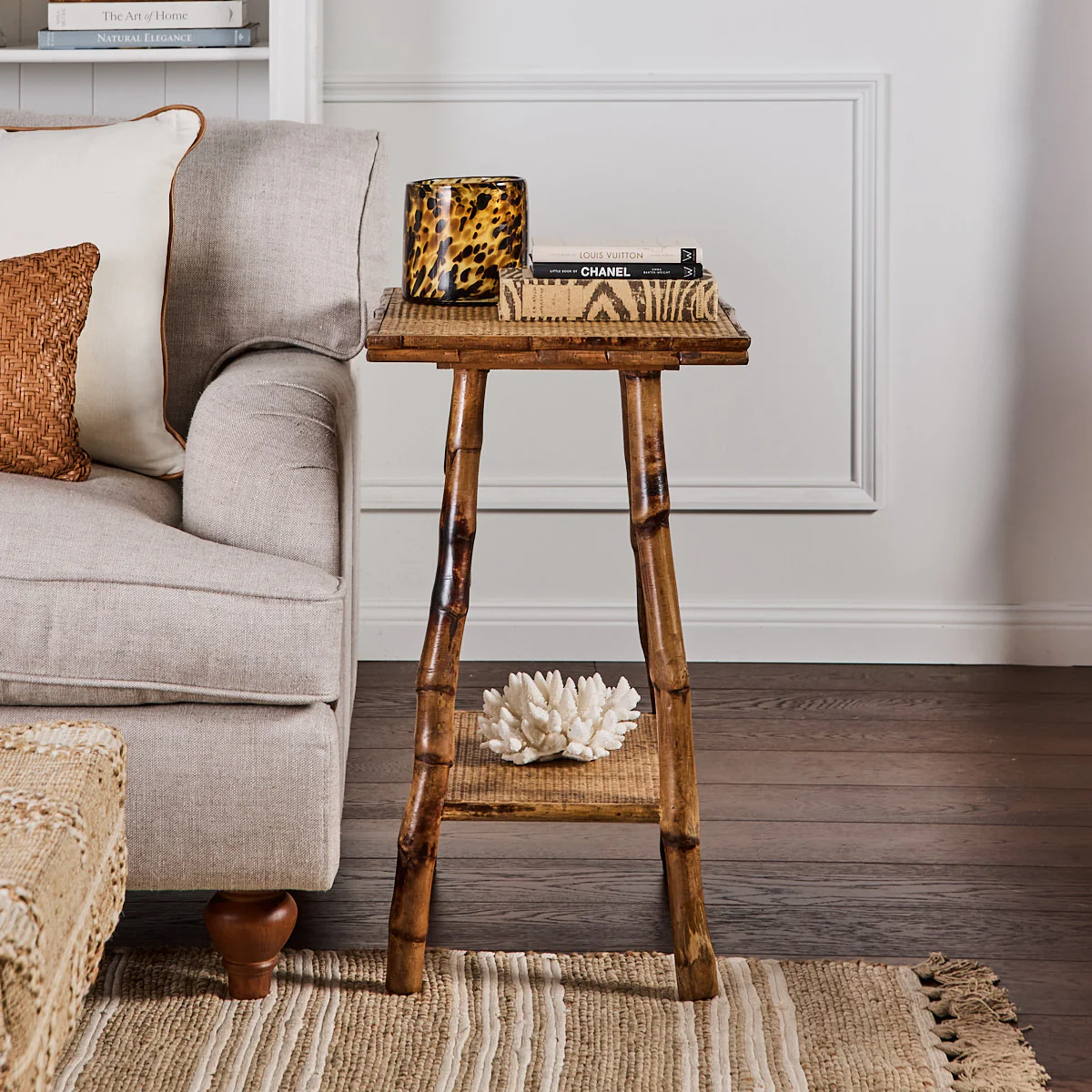 Bamboo Side Table Rectangular Natural - Image 2