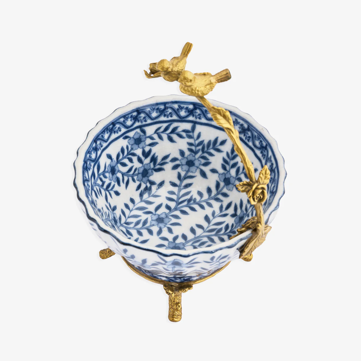 Barclay Blue Bowl With Bird Handle - Image 4