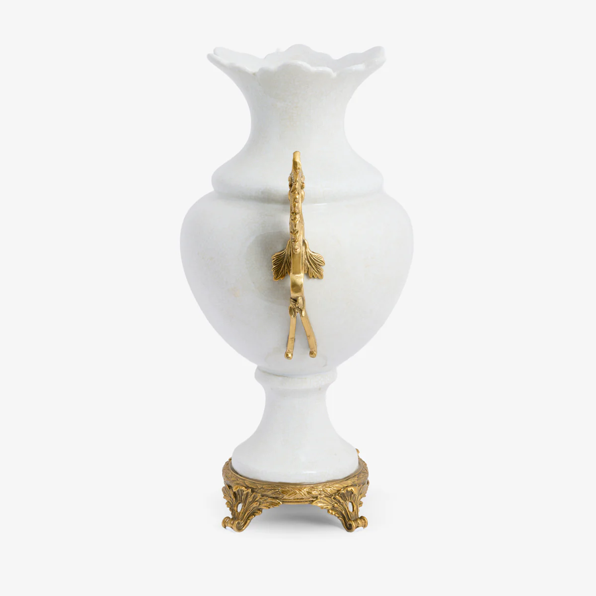 Barclay White Crackle Vase With Seahorse Handles - Image 7