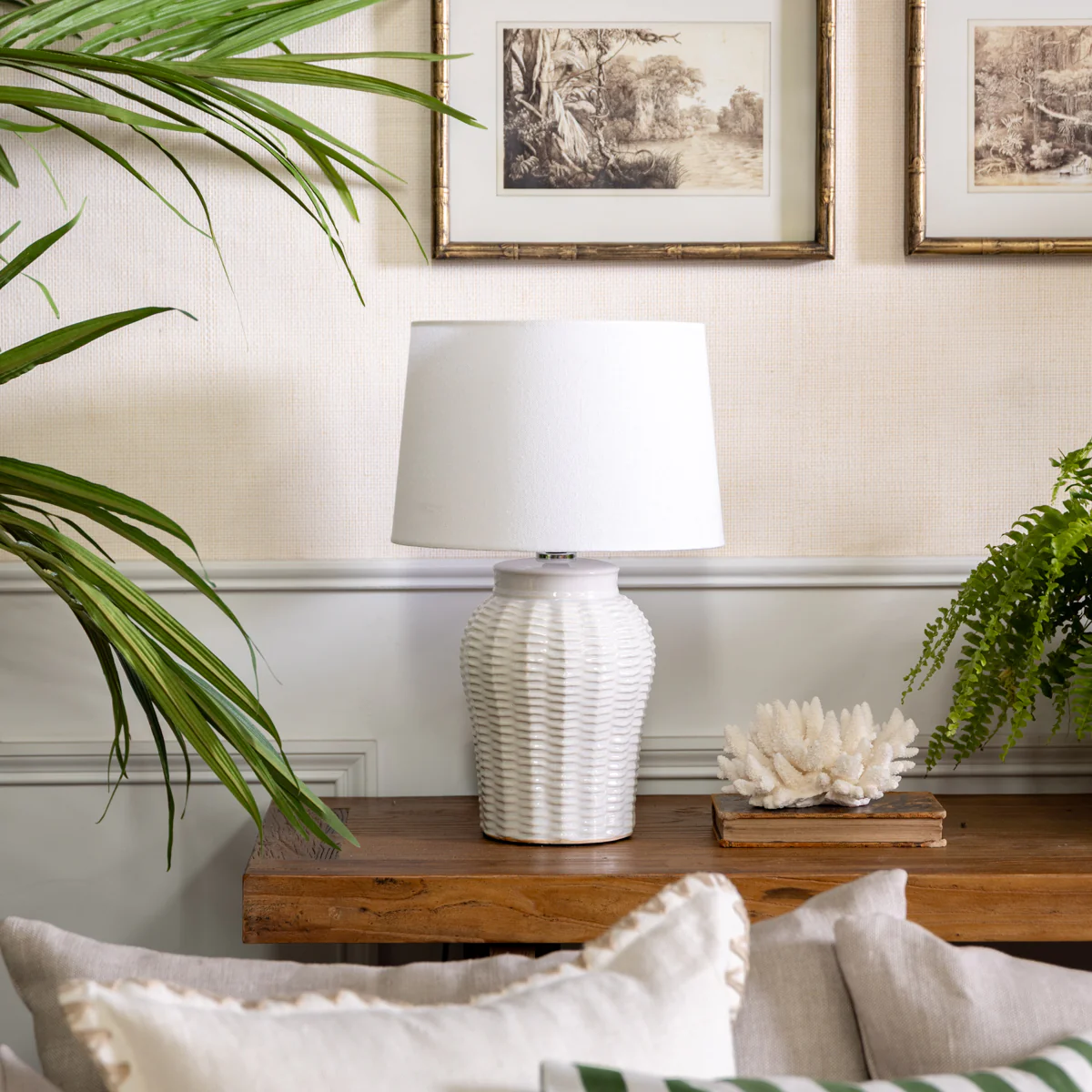Basket Weave Lamps (White) - Image 2