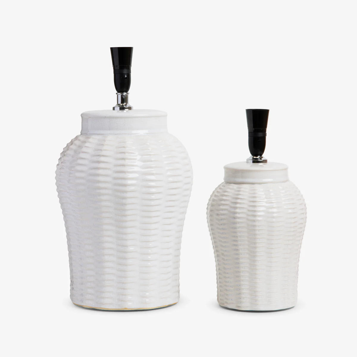 Basket Weave Lamps (White) - Image 4