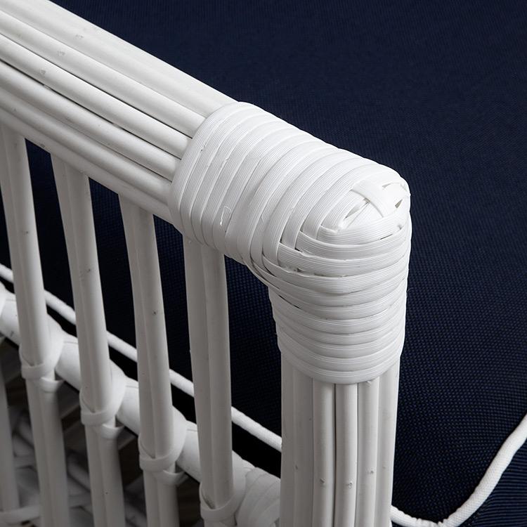 Bermuda Outdoor Chair (White, Navy Slipcover) - Image 5