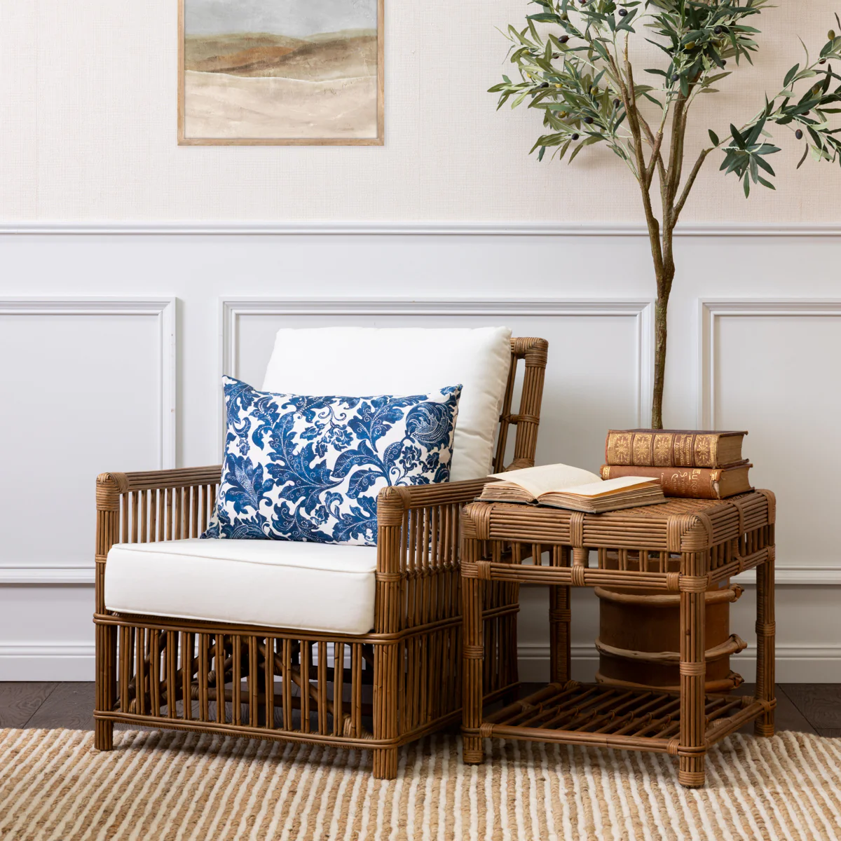 Bermuda Rattan Side Table (Antique) - Image 2