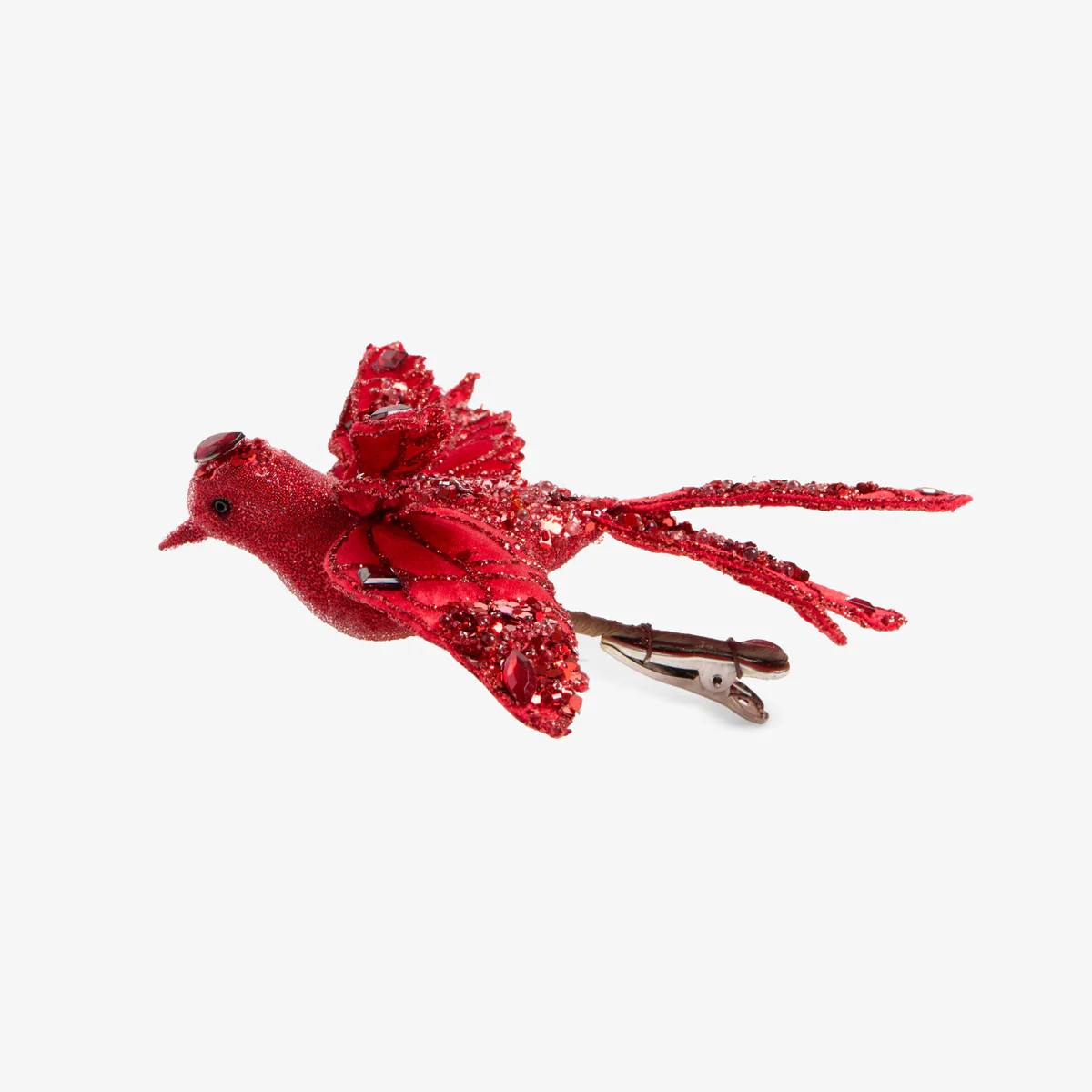 Bird Ornament With Clip (Red)