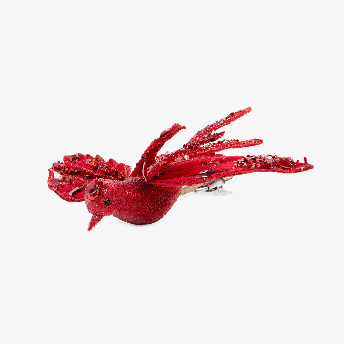 Bird Ornament With Clip (Red) - Image 4