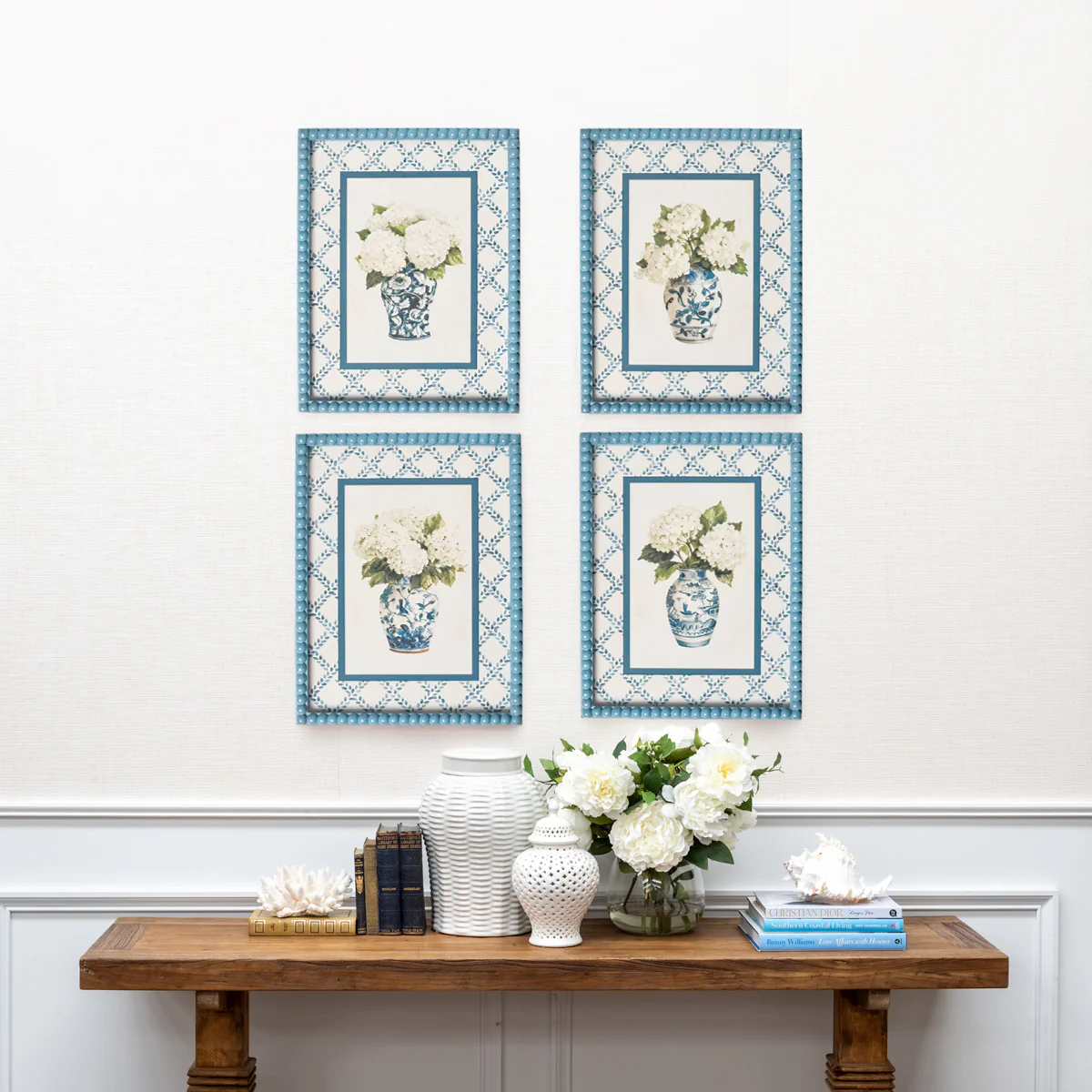 Blue Hydrangea In Bird Vase (Print C) - Image 2