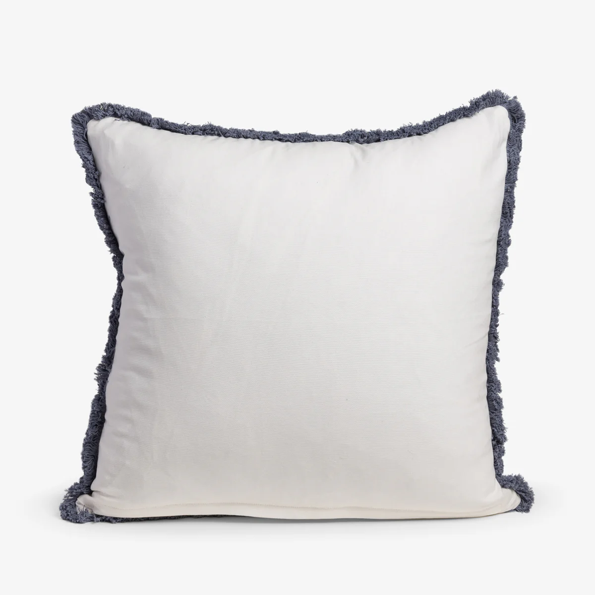 Slub Fringed Cushion Cover (Blue) - Image 4