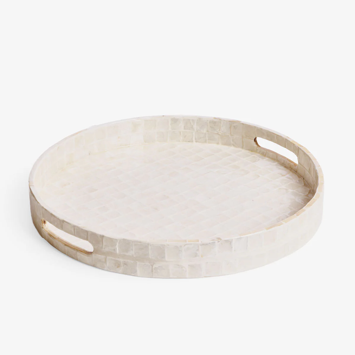 Capiz Shell Inlay Round Trays - Image 3