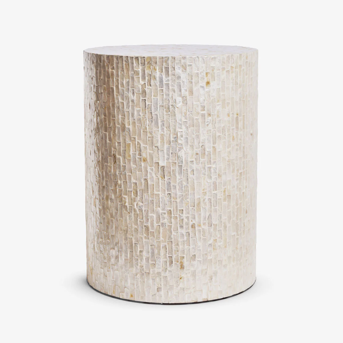Capiz Shell Inlay Side Table Stool
