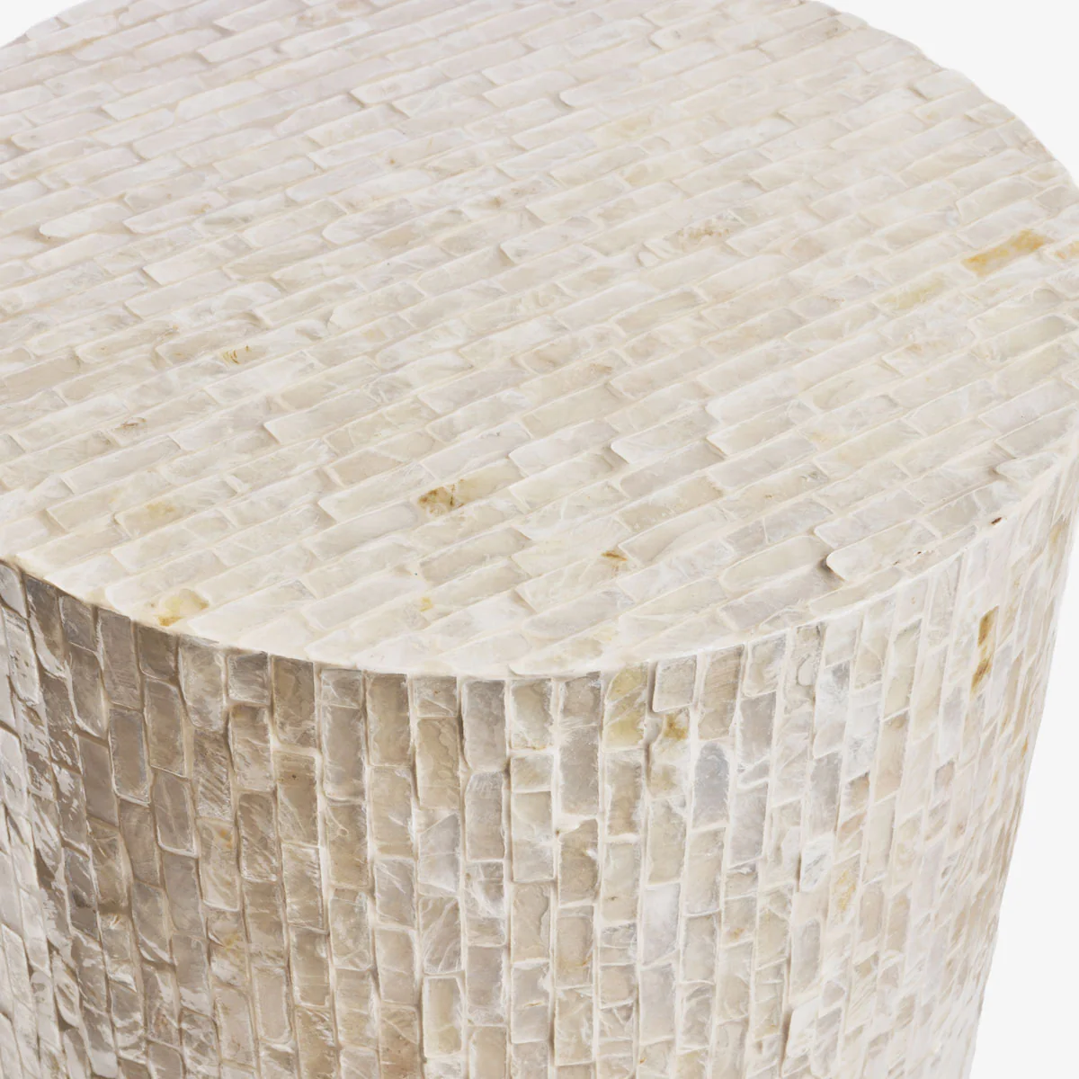 Capiz Shell Inlay Side Table Stool - Image 3
