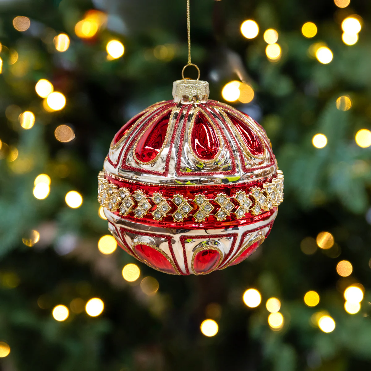 Central Band Baubles Set Of 4 (Red) - Image 2