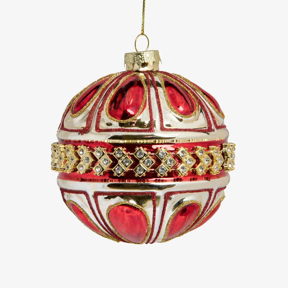 Central Band Baubles Set Of 4 (Red) - Image 3