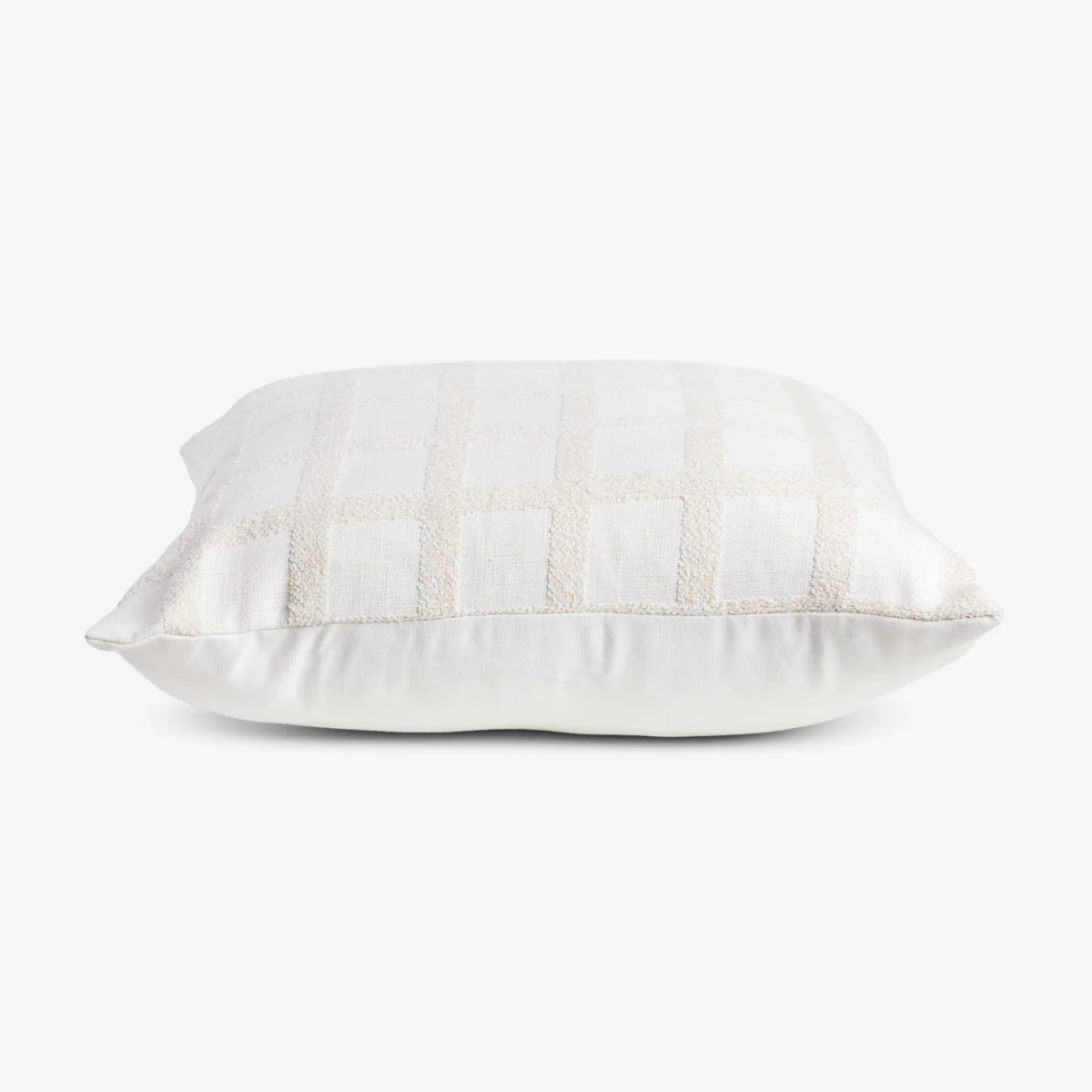 Check Linen Blend Cushion Cover Cream - Image 3