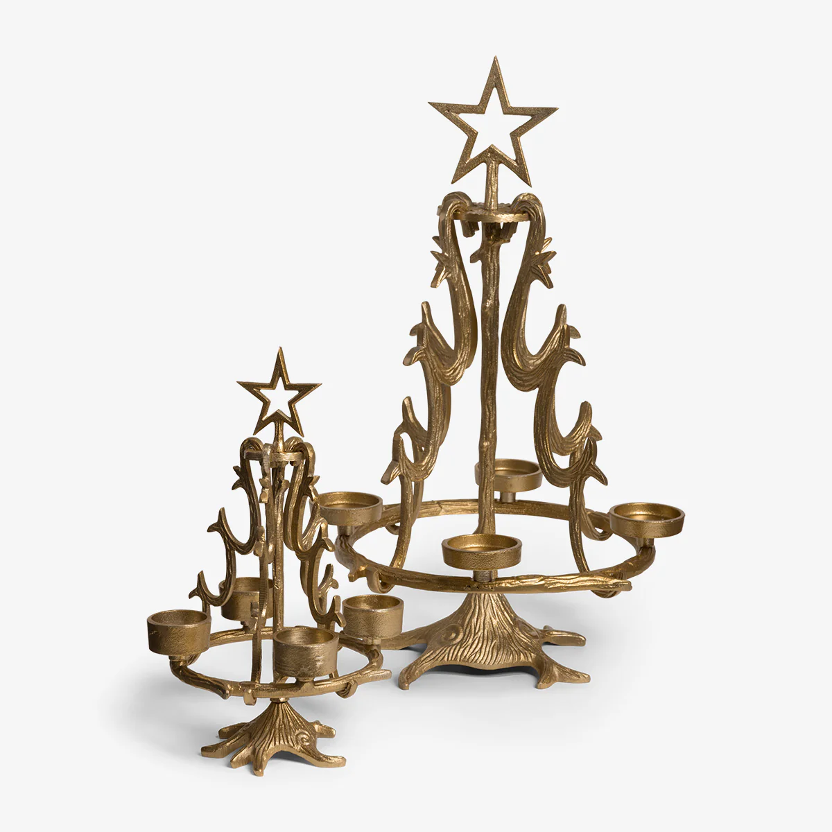 Christmas Tree Tea Light Holders (Gold)