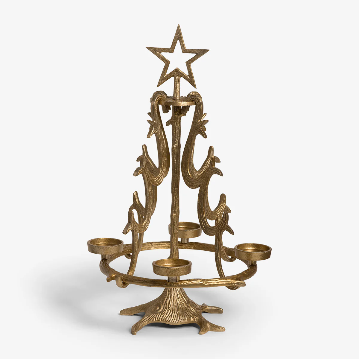 Christmas Tree Tea Light Holders (Gold) - Image 4