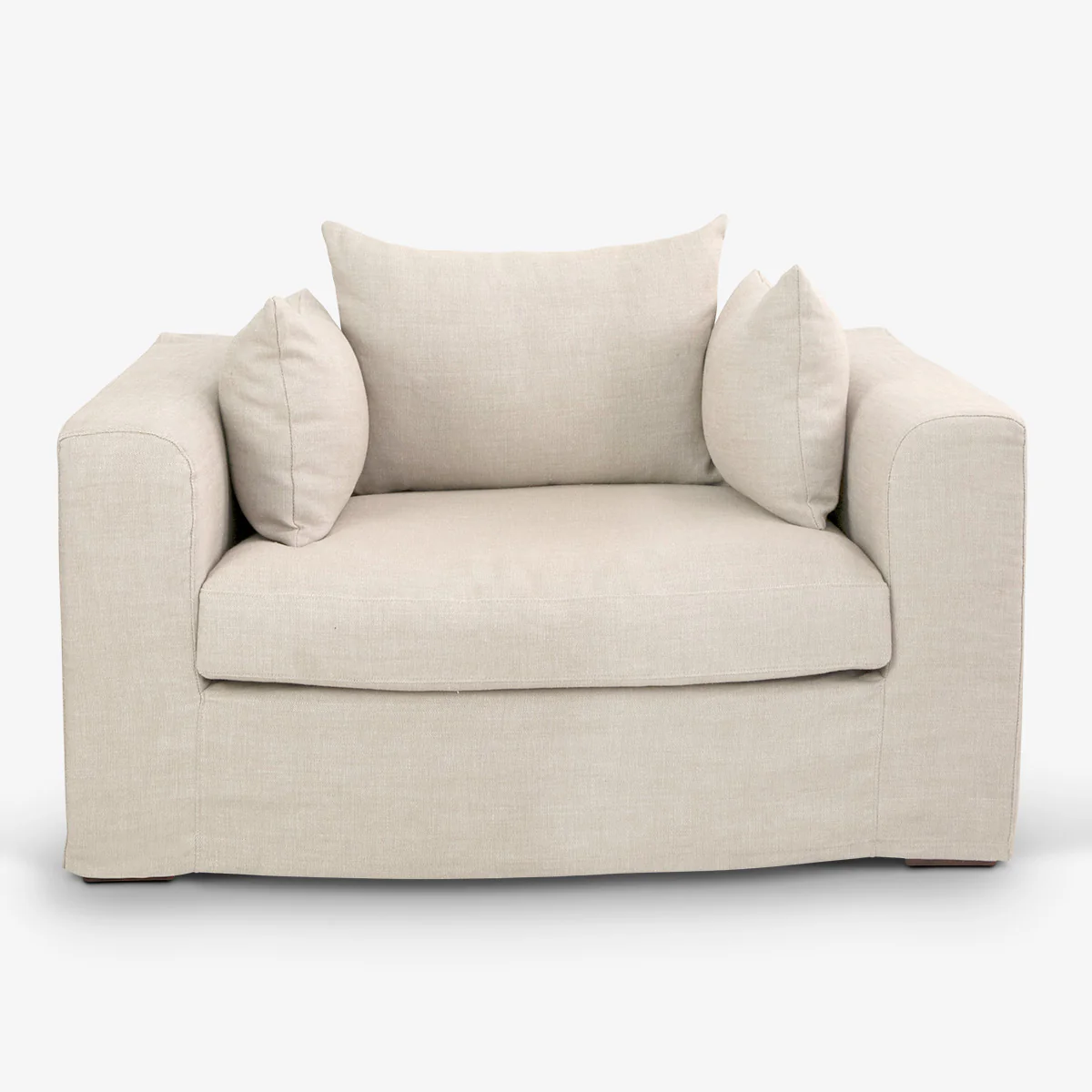 Clara Linen Armchair (Latte) - Image 3