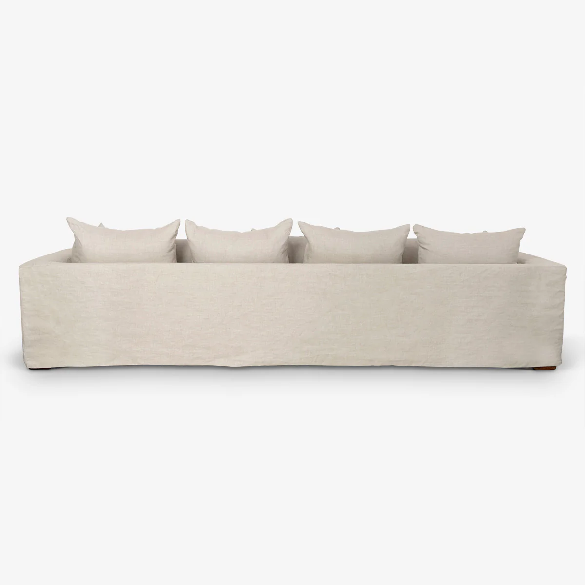 Clara Three Seater Linen Sofa (Latte) - Image 3