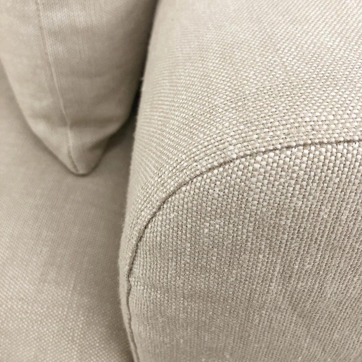 Clara Three Seater Linen Sofa (Latte) - Image 4