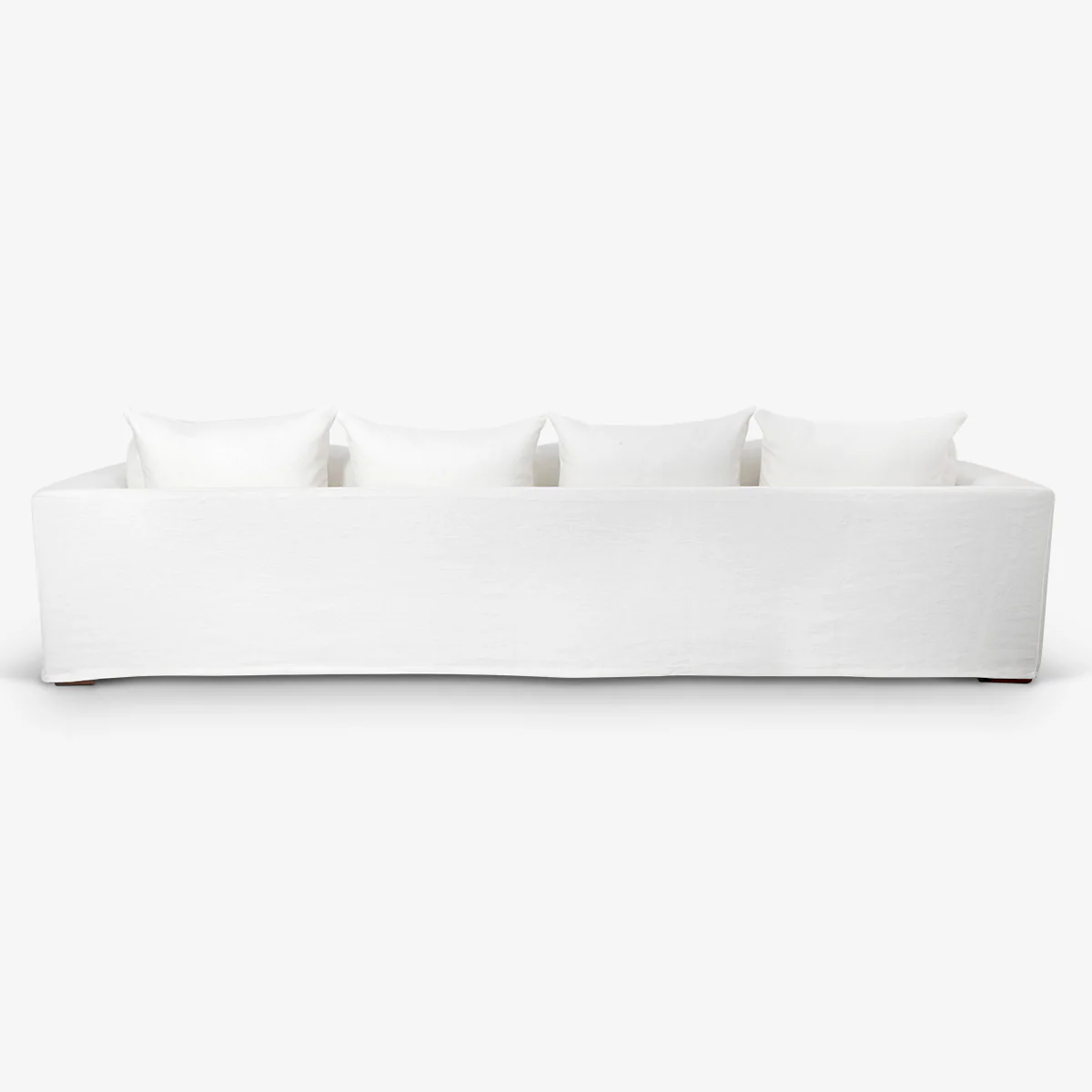 Clara Three Seater Linen Sofa (White) - Image 3
