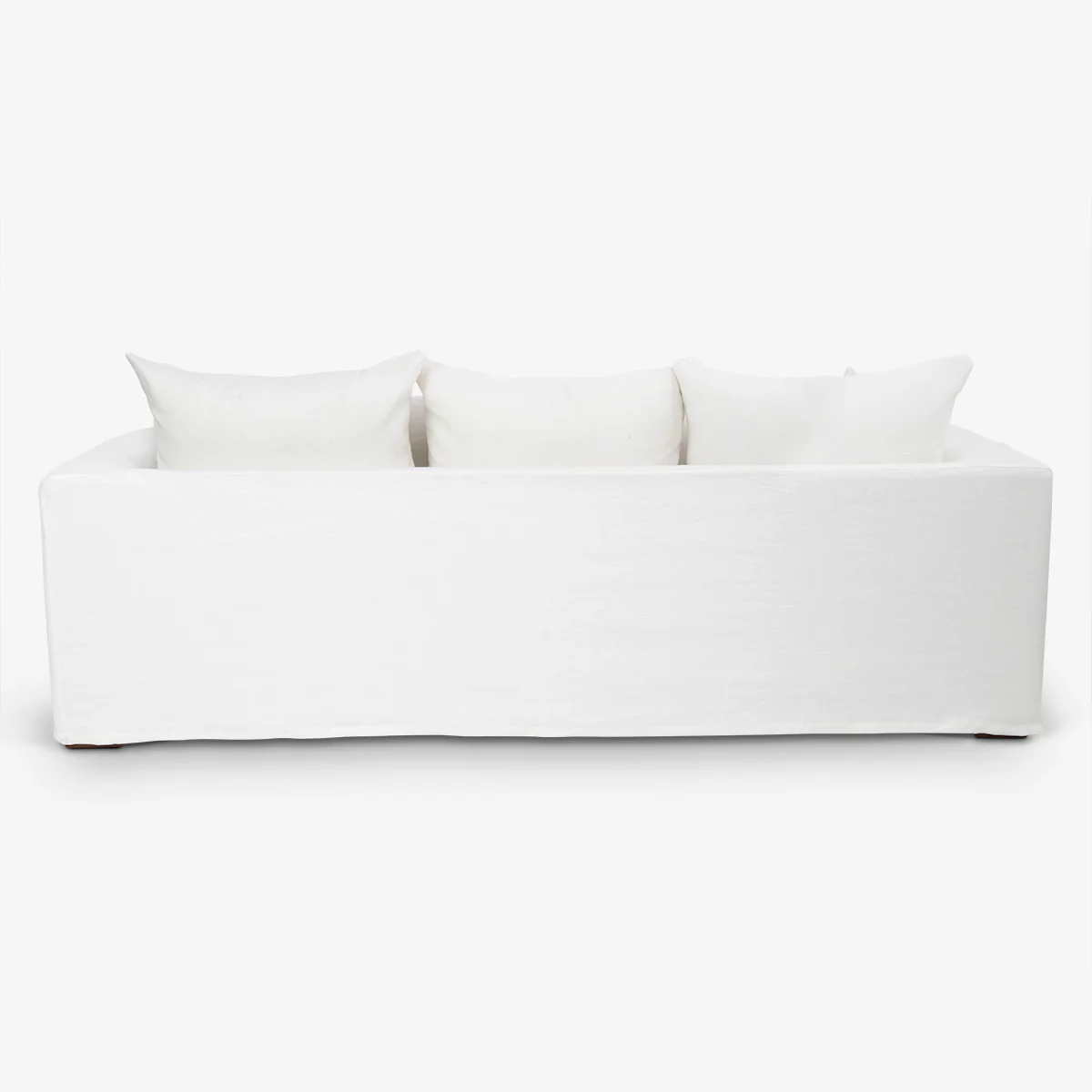 Clara Two Seater Linen Sofa (White) - Image 4