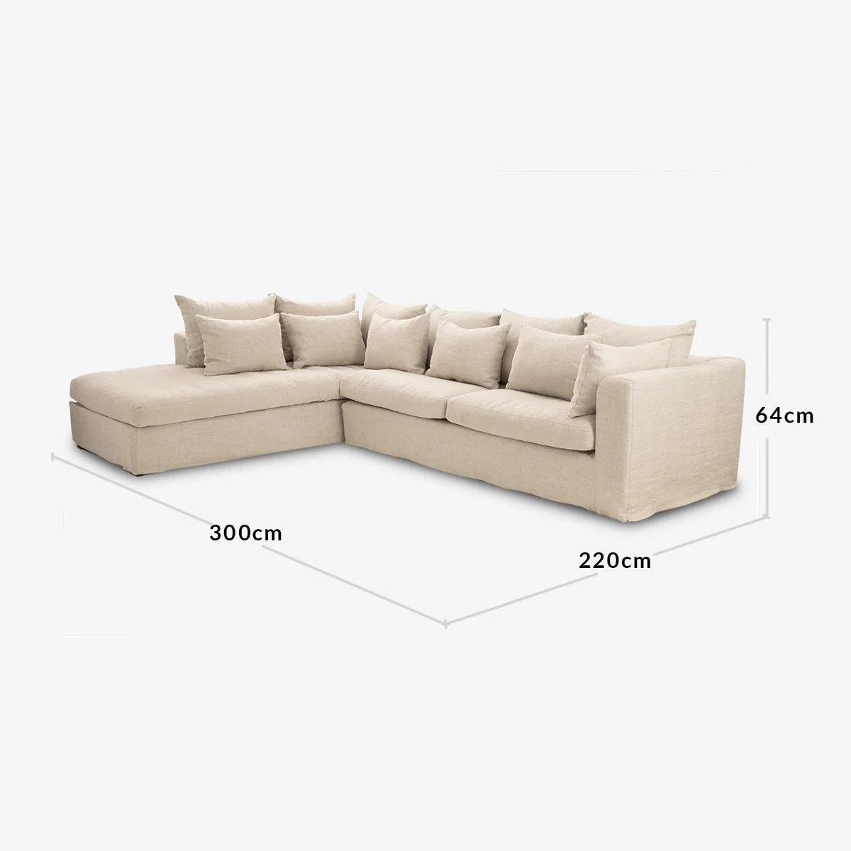 Clara Modular Linen Sofa - Left (Latte) - Image 6