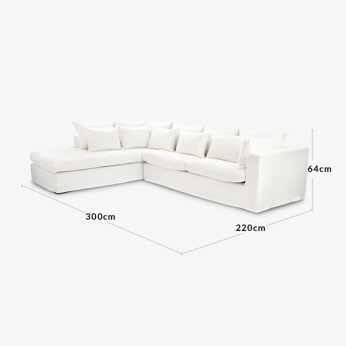Clara Modular Linen Sofa - Left (White) - Image 5
