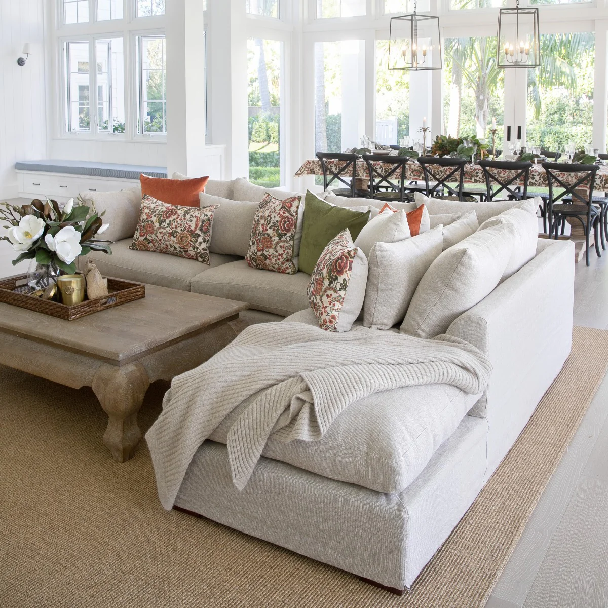 Clara Modular Linen Sofa - Right (Latte) - Image 7