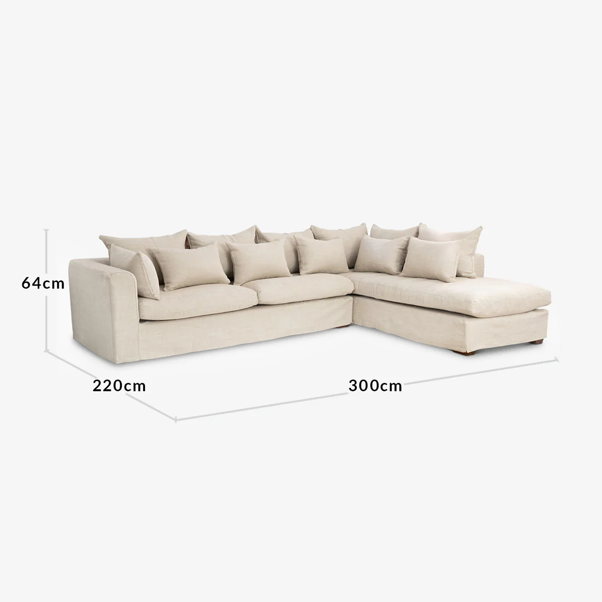 Clara Modular Linen Sofa - Right (Latte) - Image 8