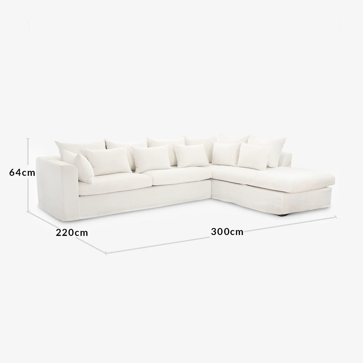 Clara Modular Linen Sofa - Right (White) - Image 7