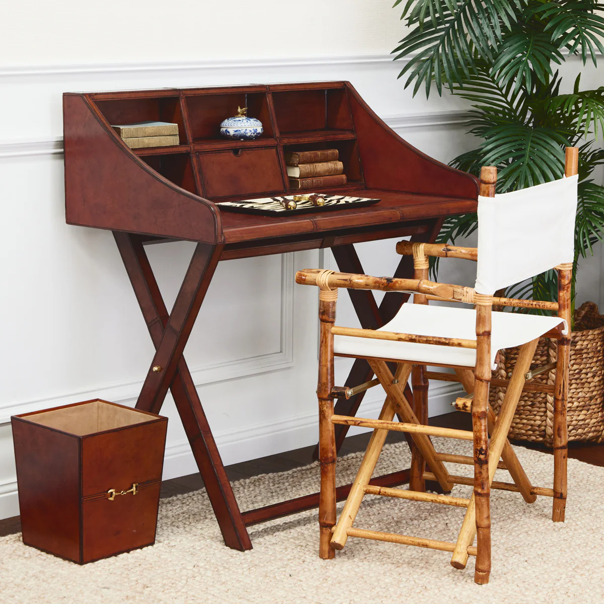 Cognac Leather Writing Desk - Image 2