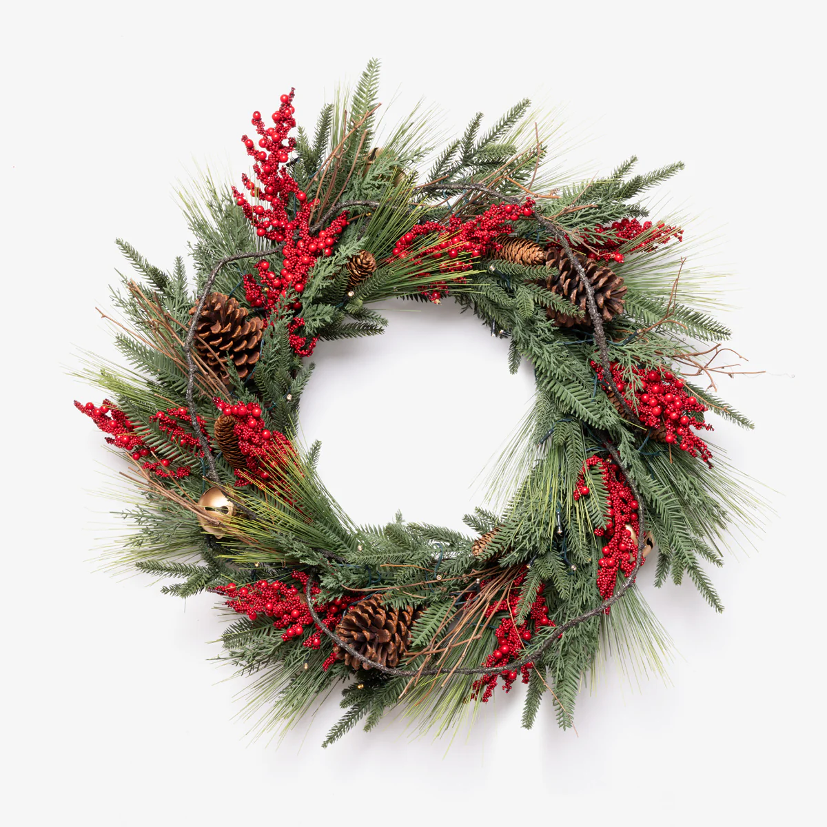 Colorado Red Berry Wreath with Lights 70cm PRE-ORDER